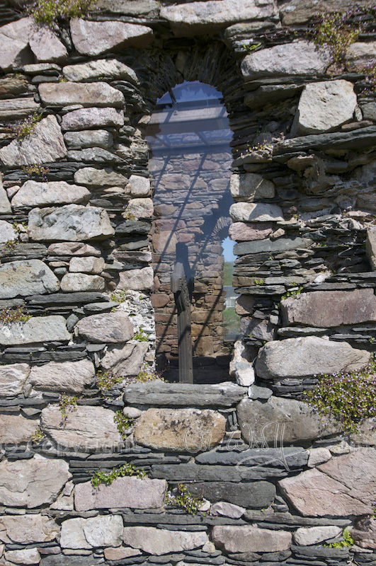 Kilmory Knap - window and MacMillan's Cross